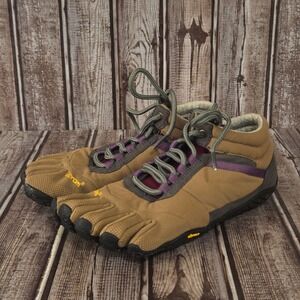 Sz 37 / 6.5 Womens Vibram FiveFingers Trek Ascent Tan Insulated Barefoot Shoes